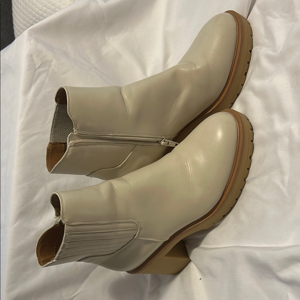 Elegant Cream Ankle Boots